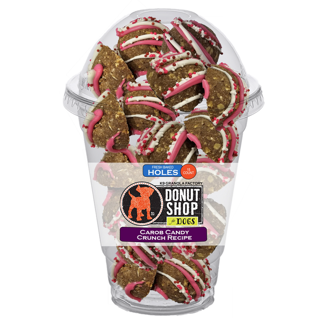 K9 GRANOLA Donut Holes, Seasonal Carob Candy Crunch Recipe Dog Treats 15ct