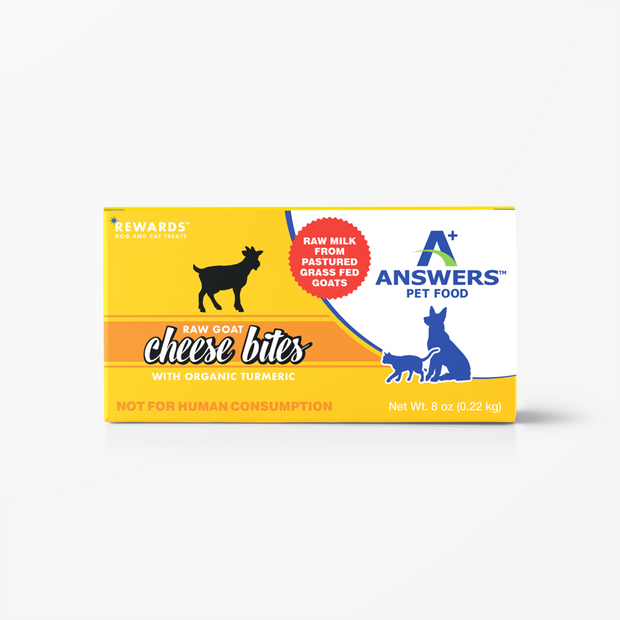Answers Rewards Raw Goats Milk Cheese Bites - with Organic Turmeric For Cats and Dogs > Frozen