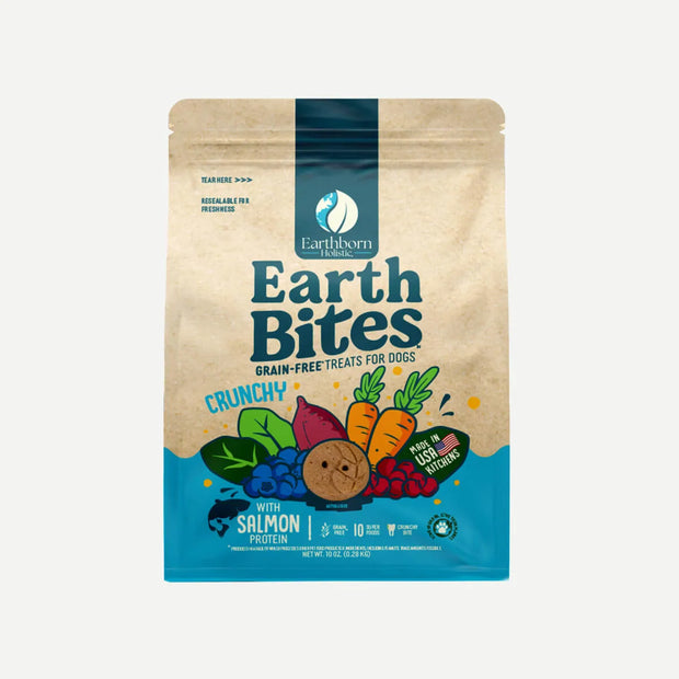 Earthborn Holistic Oven Baked Earth Bites Grain Free Crunchy Dog Treats - With Salmon Protein