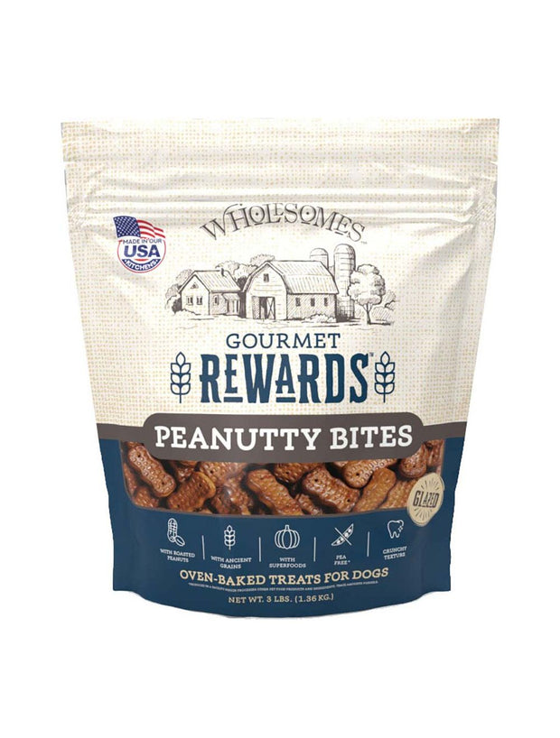 Wholesomes Gourmet Rewards Peanutty Bites Oven Baked Dog Treats