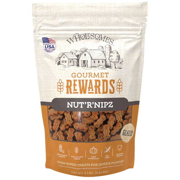 Wholesomes Nut R' Nipz Peanut Butter Grain Free Dog Treats