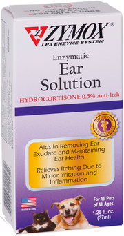 ZYMOX Enzymatic Ear Solution w/ Hydrocortisone - For Dogs, Cats, and Small Animals