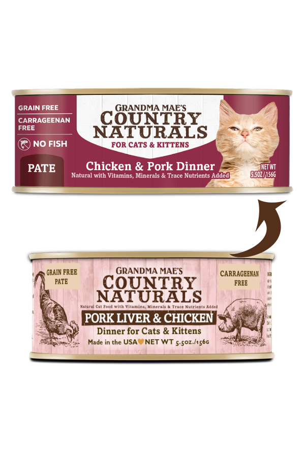 COUNTRY NATURALS Grain Free Chicken & Pork Pate Canned Cat Food-  For Cats + Kittens