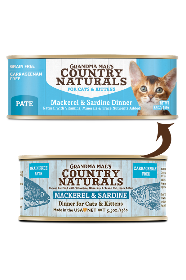 COUNTRY NATURALS Grain Free Mackerel and Sardine Canned Cat Food-  For Cats + Kittens