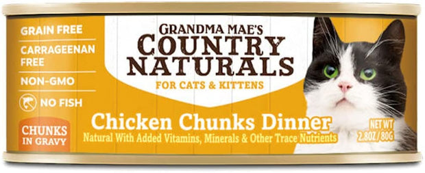 COUNTRY NATURALS Grain Free Chicken Chunks in Gravy Canned Cat Food-  For Cats + Kittens