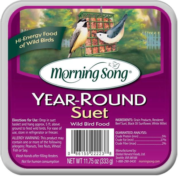 MORNING SONG Year- Round Suet Cake -11.75 Oz