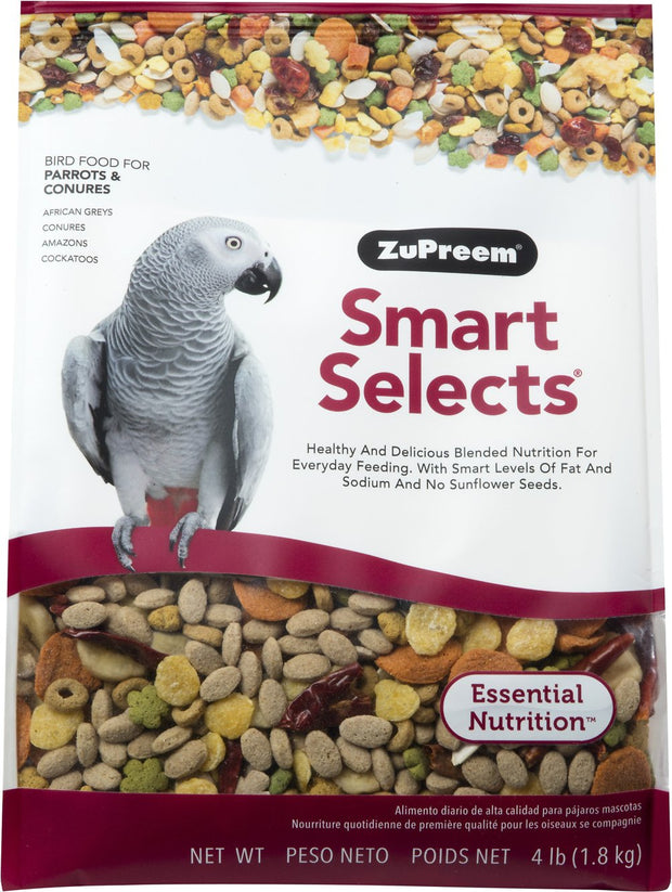 Zupreem Smart Selects Parrot and Conure Food- 4 Lb