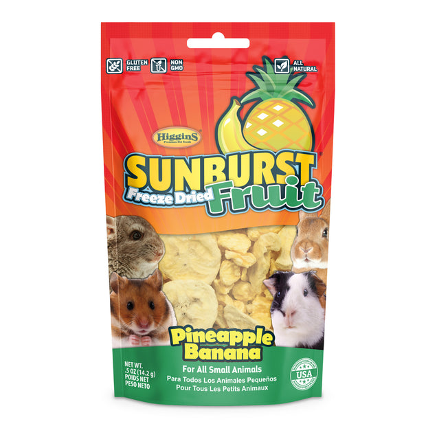 HIGGINS Sunburst Freeze Dried Fruit Pineapple Banana-For All Small Animals- 0.5 oz