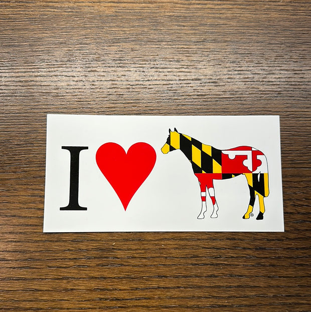 I Love Maryland Horses Bumper Sticker