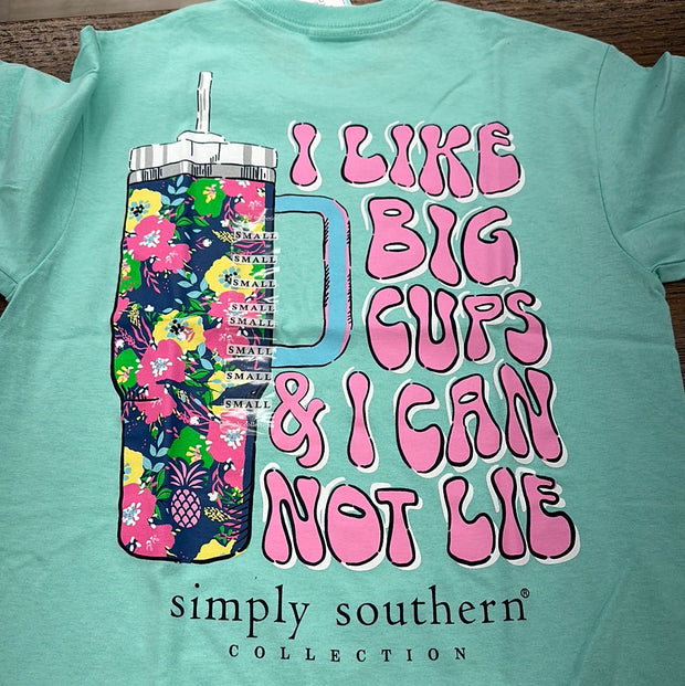 Simply Southern ' I Like Big Cups & I Cannot Lie' Short Sleeve Shirt