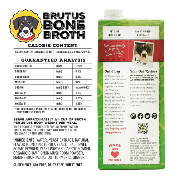 Brutus Un Bone Broth Plant Based Salmon Flavor-For Dogs