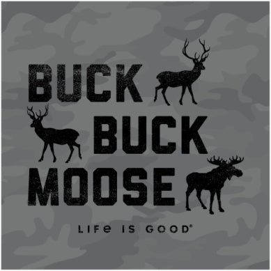 Life is Good Buck Buck Moose Mens Camo Crusher Short Sleeve Shirt