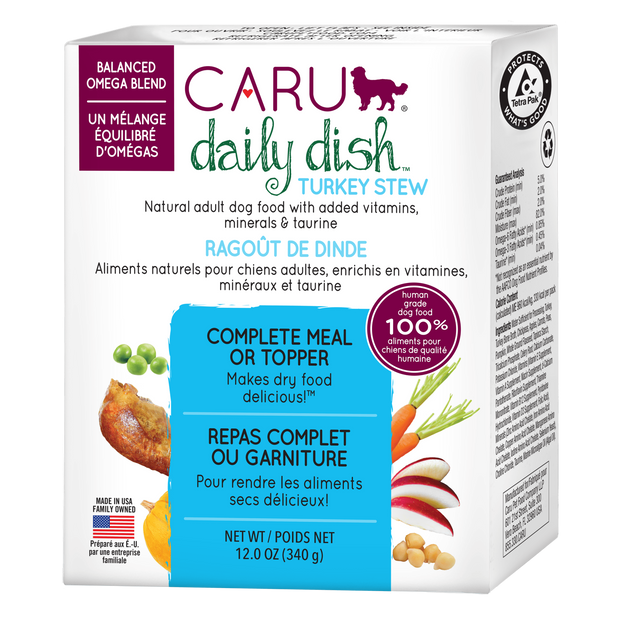 CARU Turkey Stew Adult Dog Food- Use as a meal or topper 12.0 Oz