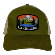 LAKE&LURE TWIN PEAKS PATCH ADULT HAT - Olive/Oyster