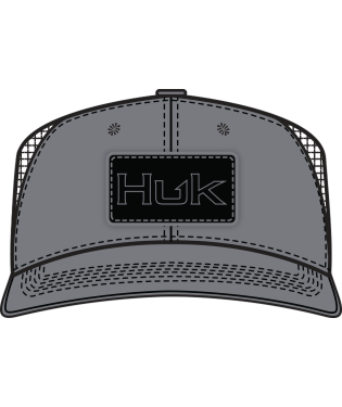 HUK Bold Patch Trucker Hat- Night Owl Gray