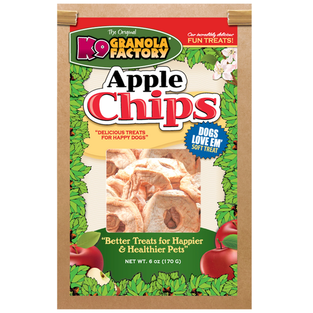 K9 GRANOLA- Natural Apple Chips Dog Treats- 6 oz