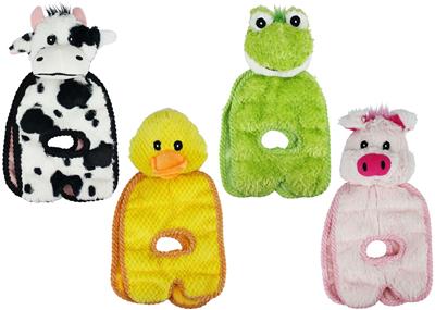 MULTIPET Tug O War Squeaker Mat Plush Toy Assorted Animals 14"