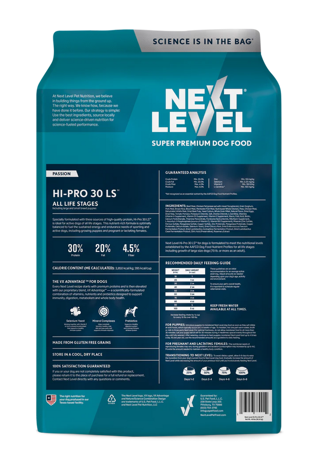 Next Level Hi Pro 30 LS Dry Dog Food 40 Lb Mission Pet Supplies