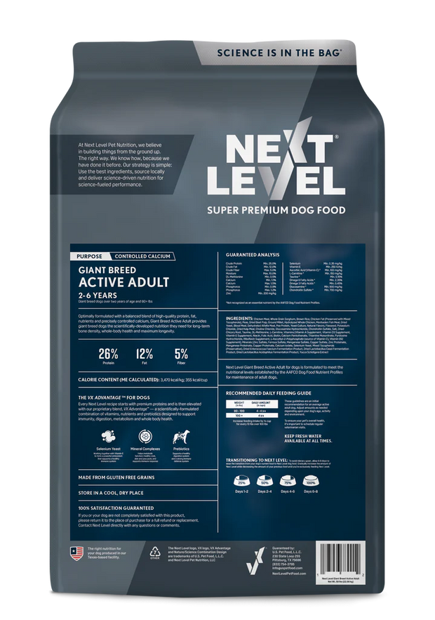 Next Level Giant Breed Active Adult Dry Dog Food- 50 Lb