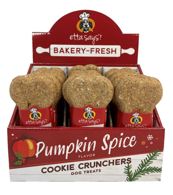 Etta Says Bakery Fresh Pumpkin Spice Cookie Crunchers Dog Treats - SOLD AS INDIVIDUALS