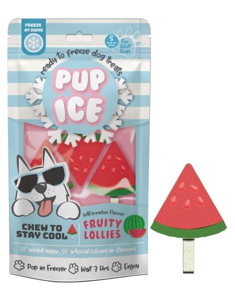 Pup Ice Fruity Lollies Ready to Freeze Dog Ice Cream -3 Pk  Watermelon Flavor