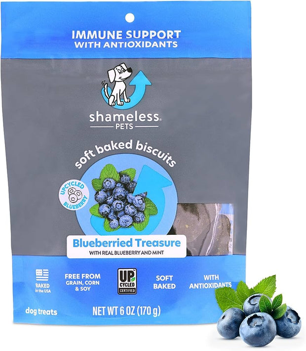 SHAMELESS PETS Blueberried Treasure Blueberry & Mint Soft Baked Dog Treats
