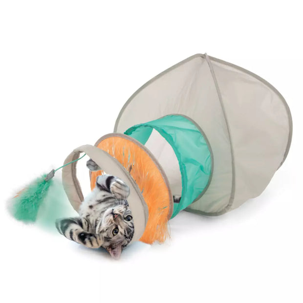 Smarty Kat Fringe Frenzy Cat Hideout 3 -in-1 Play +Hide +Rest Cat Toy