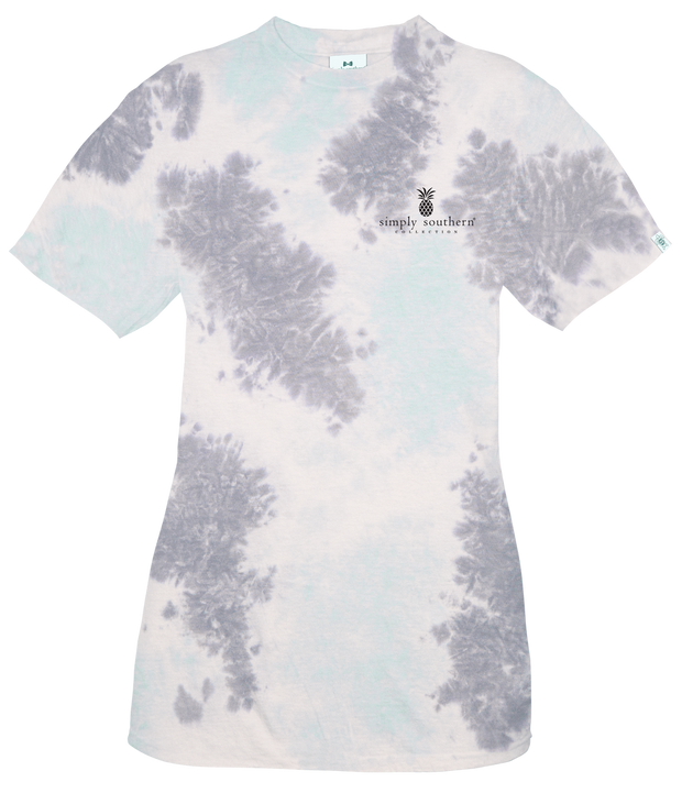 Simply Southern Sign Gray Tie Dye Short Sleeve Shirt -CLEARANCE