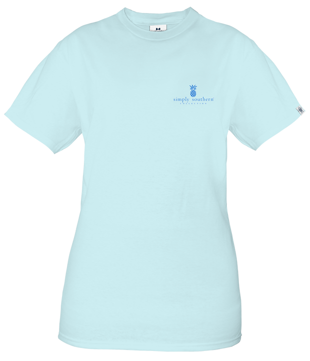 Simply Southern Tan Pig Ice Blue Short Sleeve Shirt - CLEARANCE