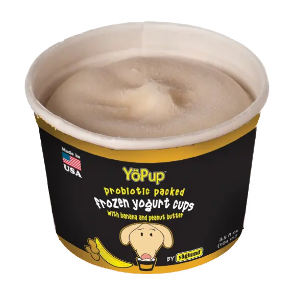 YoPup Frozen Yogurt for Dogs-Banana and Peanut Butter- 4/3.5 Fl Oz Cups