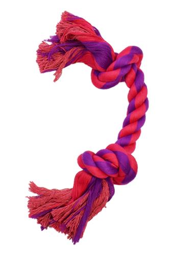 Amazing Pet 2 Knot 14" Rope Bone Dog Toy - Pink/Purple