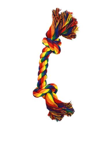 Amazing Pet 2 Knot 14" Rope Bone Dog Toy - Multicolor