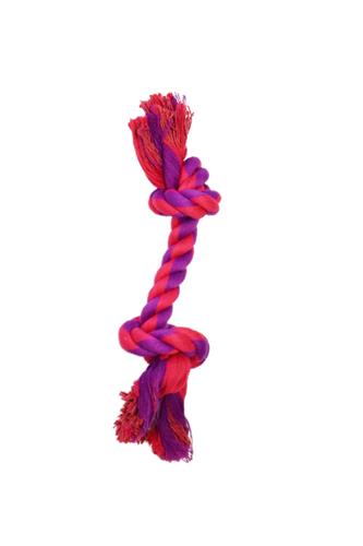 Amazing Pet 2 Knot 8" Rope Bone Dog Toy - Pink/Purple