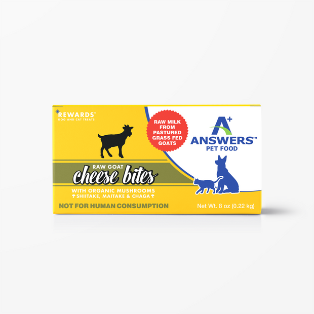 Answers Rewards Raw Goat Milk Cheese Bites - with Organic Mushrooms For Cats and Dogs > Frozen