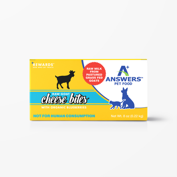 Answers Rewards Raw Goat Milk Cheese Bites - with Organic Blueberries For Cats and Dogs > Frozen