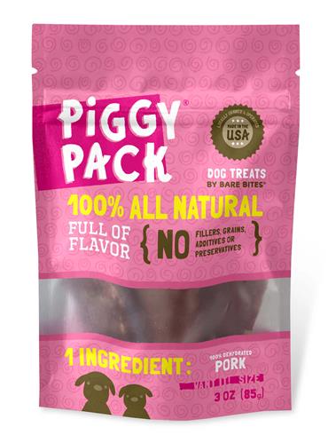Bare Bites Piggy Pack All Natural Pork Dog Treats - SINGLE INGREDIENT