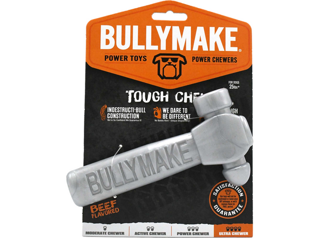 Bullymake Hammer Power Toy for Power Chewers Dog Toy- Beef Flavor