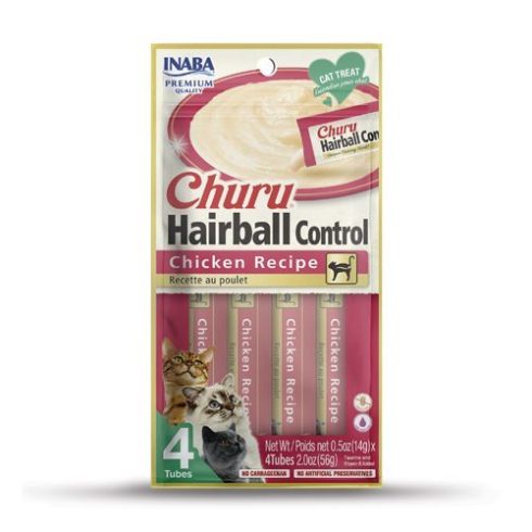 Inaba Churu Lickable Hairball Control Cat Treat- Chicken Recipe