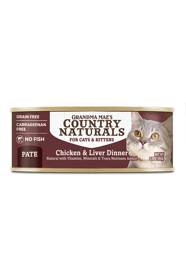 COUNTRY NATURALS Grain Free Chicken & Liver Pate Canned Cat Food-  For Cats + Kittens