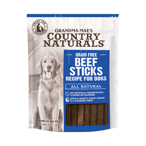 COUNTRY NATURALS Premium Grain Free Beef Sticks Dog Treats - 5 Oz