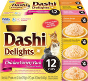 Inaba Churu Dashi Delights Flakes in Broth- Chicken Variety Pack 12 cups