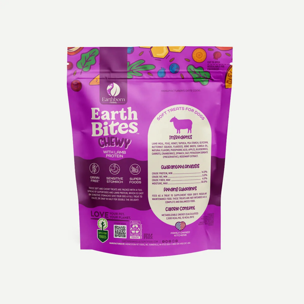 EARTHBORN HOLISTIC Earthbites Lamb Recipe Grain Free Soft and Chewy Dog Treat