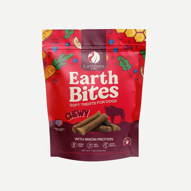 EARTHBORN HOLISTIC Earthbites Bison Recipe Grain Free Soft and Chewy Dog Treat