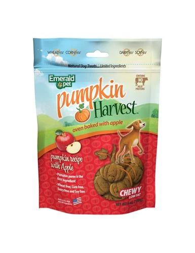 EMERALD PET Pumpkin Harvest Chewy Dog Treats- Pumpkin & Apple