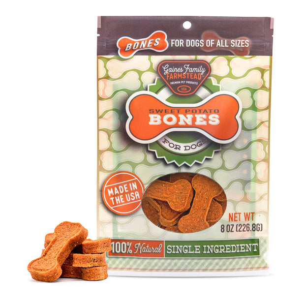 Gaines Family Farmstead Sweet Potato Bones Dog Treats - 8 Oz