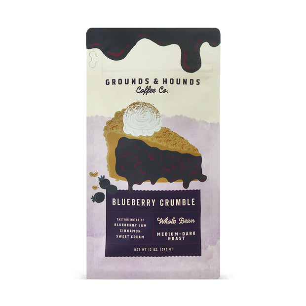 Grounds and Hounds Blueberry Crumble Blend Medium- Dark Roast Coffee