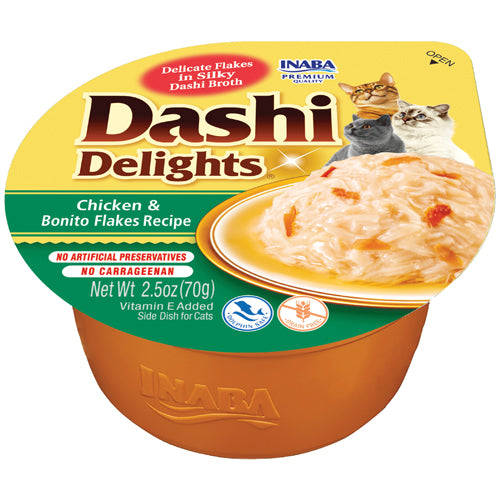 Inaba Churu Dashi Delights Flakes in Broth- Chicken & Bonito 2.5 Oz