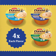 Inaba Churu Dashi Delights Flakes in Broth- Seafood Variety Pack 12 cups