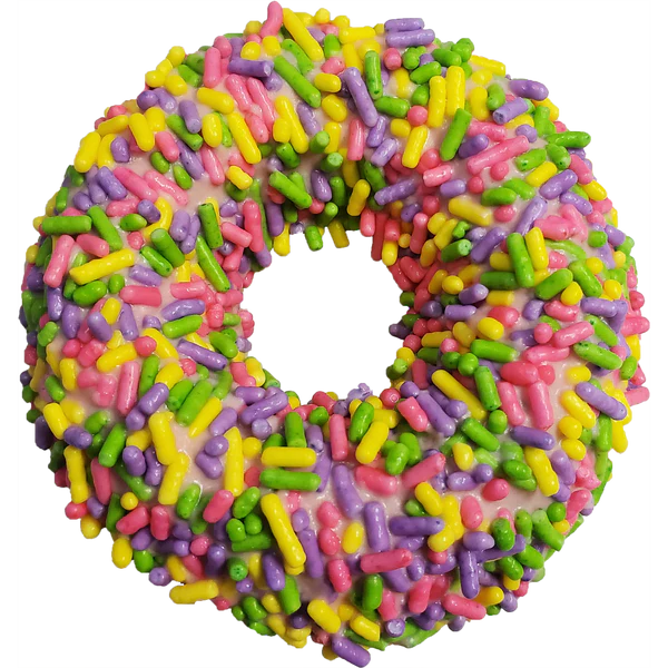 K9 GRANOLA- Gourmet Donut Dog Treat - Pink with Jimmies 3"