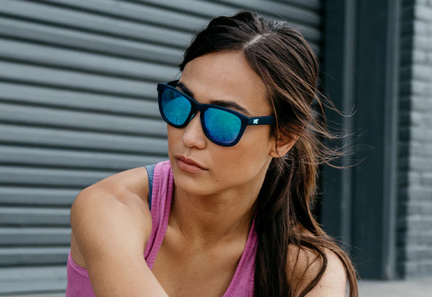 Knockaround Rubberized Navy and Mint Premium Sport Polarized Sunglasses